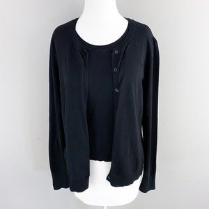 August Silk Black Cardigan Sweater